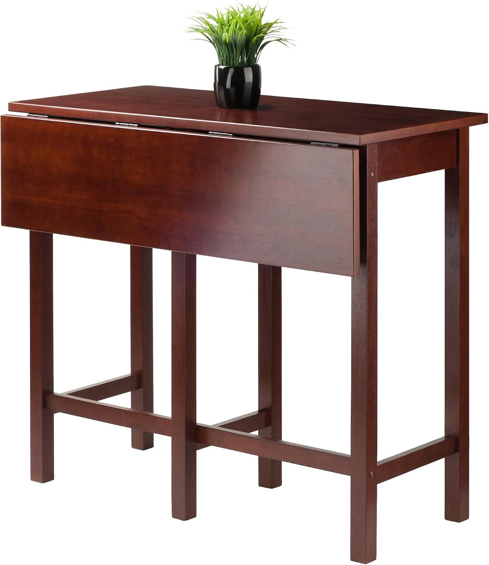 Winsome Lynnwood Drop Leaf High Table, 35", Walnut