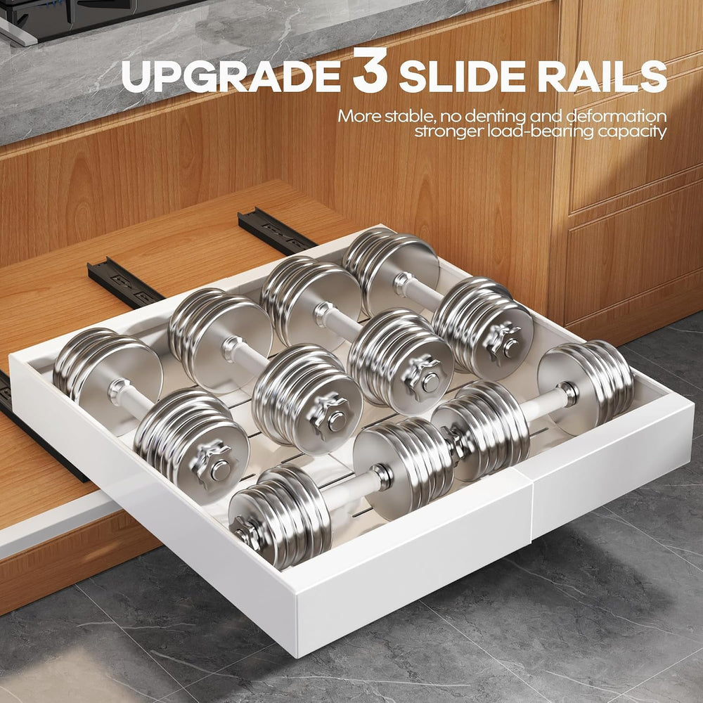 Seinloes 2Pack Expandable Pull Out Cabinet Organizer 21"Deep With Raisin...