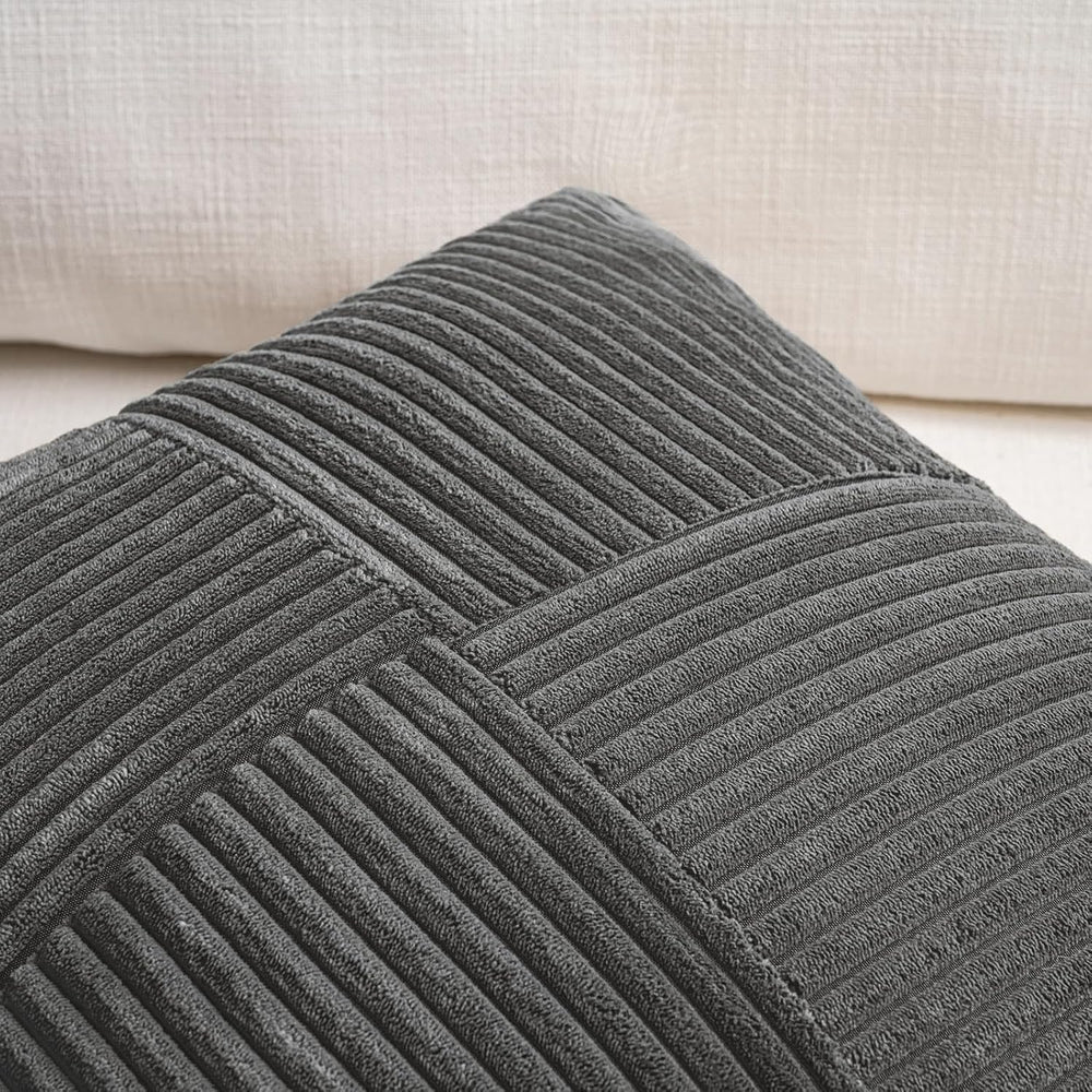 Fancy Homi 2 Packs Dark Gray Euro Decorative Throw Pillow Covers 28x28 Inch f...