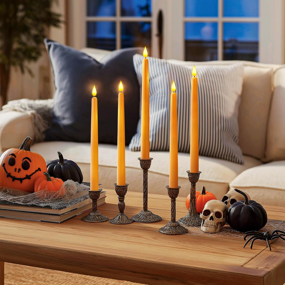 Homemory 12 Pcs Flameless Taper Candles with Remote Timer Dimmer, 11 inches O...