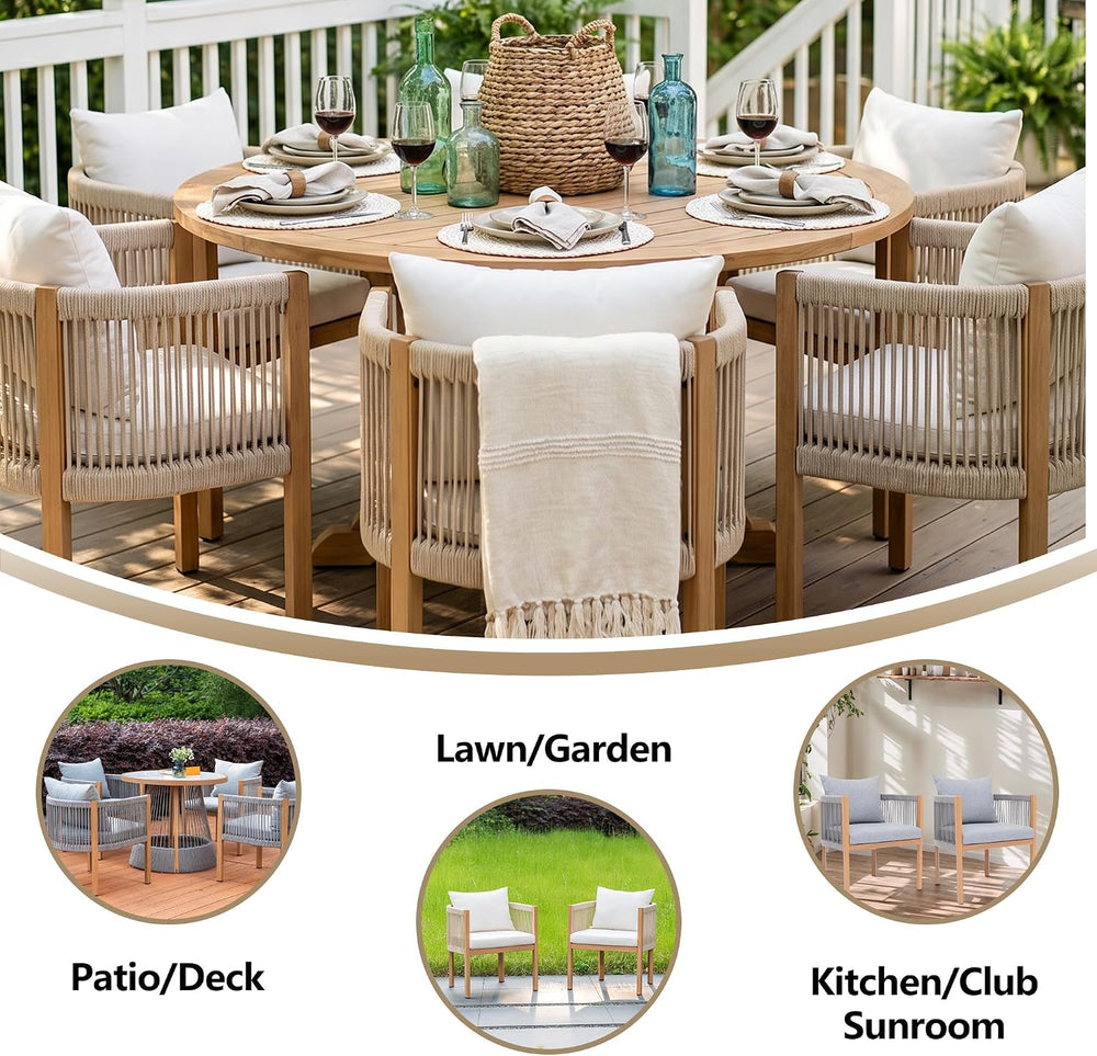 Outdoor Dining Chairs Set of 4, Wicker Patio Dining Chairs with Cushions, Met...