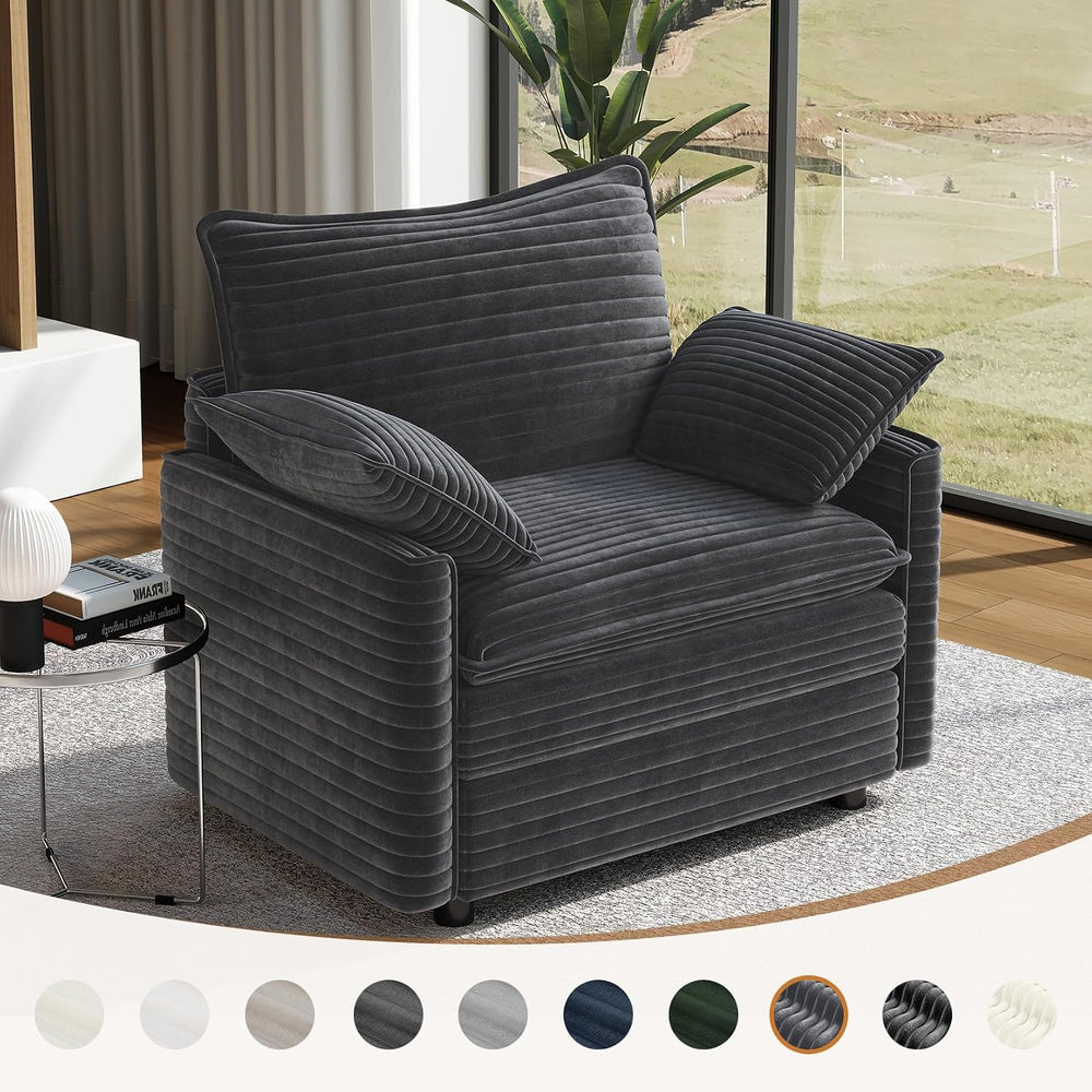 Vesgantti 40" Single Seat Sofa, Deep Seat Armchair Cloud Couch, Gray