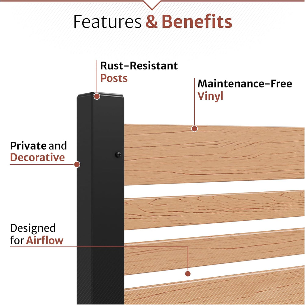 Enclo 4ftH Florence Privacy Screen w/Planter Box, Freestanding Cedar Vinyl
