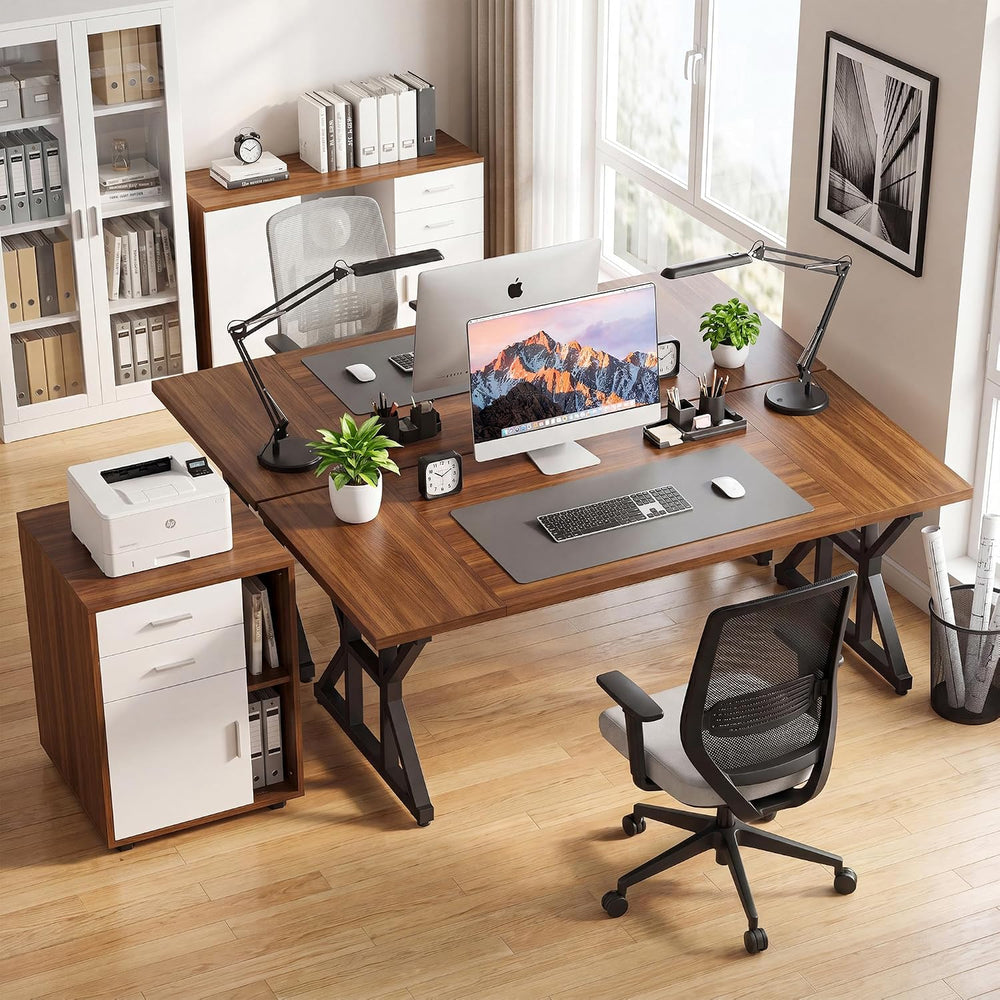YOUDENOVA 71 Inch Executive Desk, Large Computer Office Desk Workstation with...
