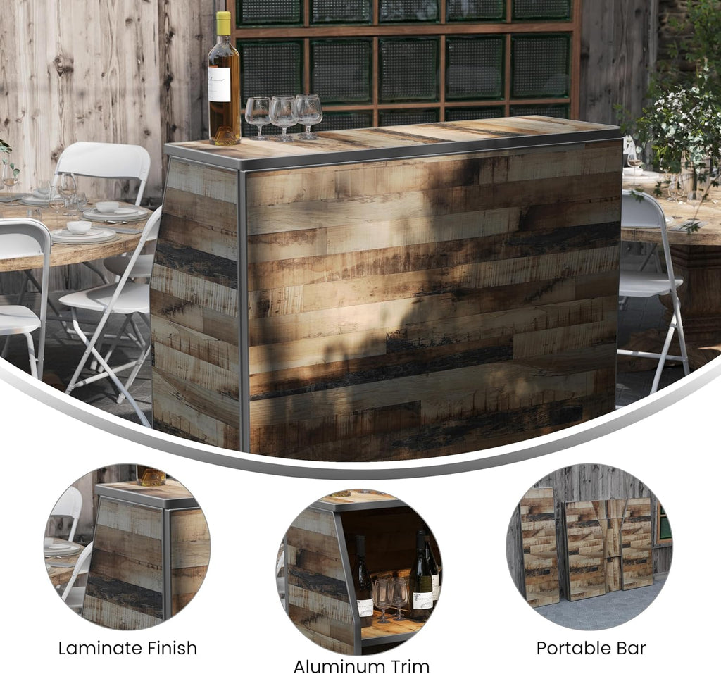 Flash Furniture Wood Folding Event Bar, Natural