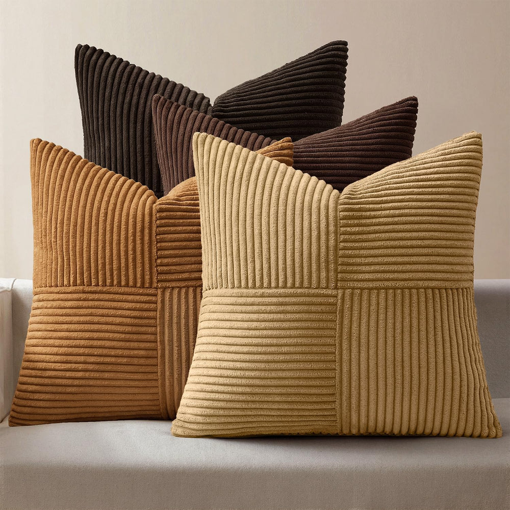 MIULEE Boho Decorative Throw Pillow Covers 20x20 Set of 4 Farmhouse Neutral C...