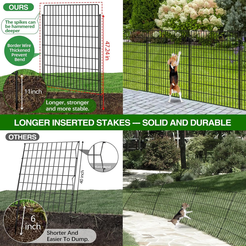 10 Panels Garden Fencing Animal Barrier with Lock, 40 in(H) X 24 ft(L) Dog Fe...