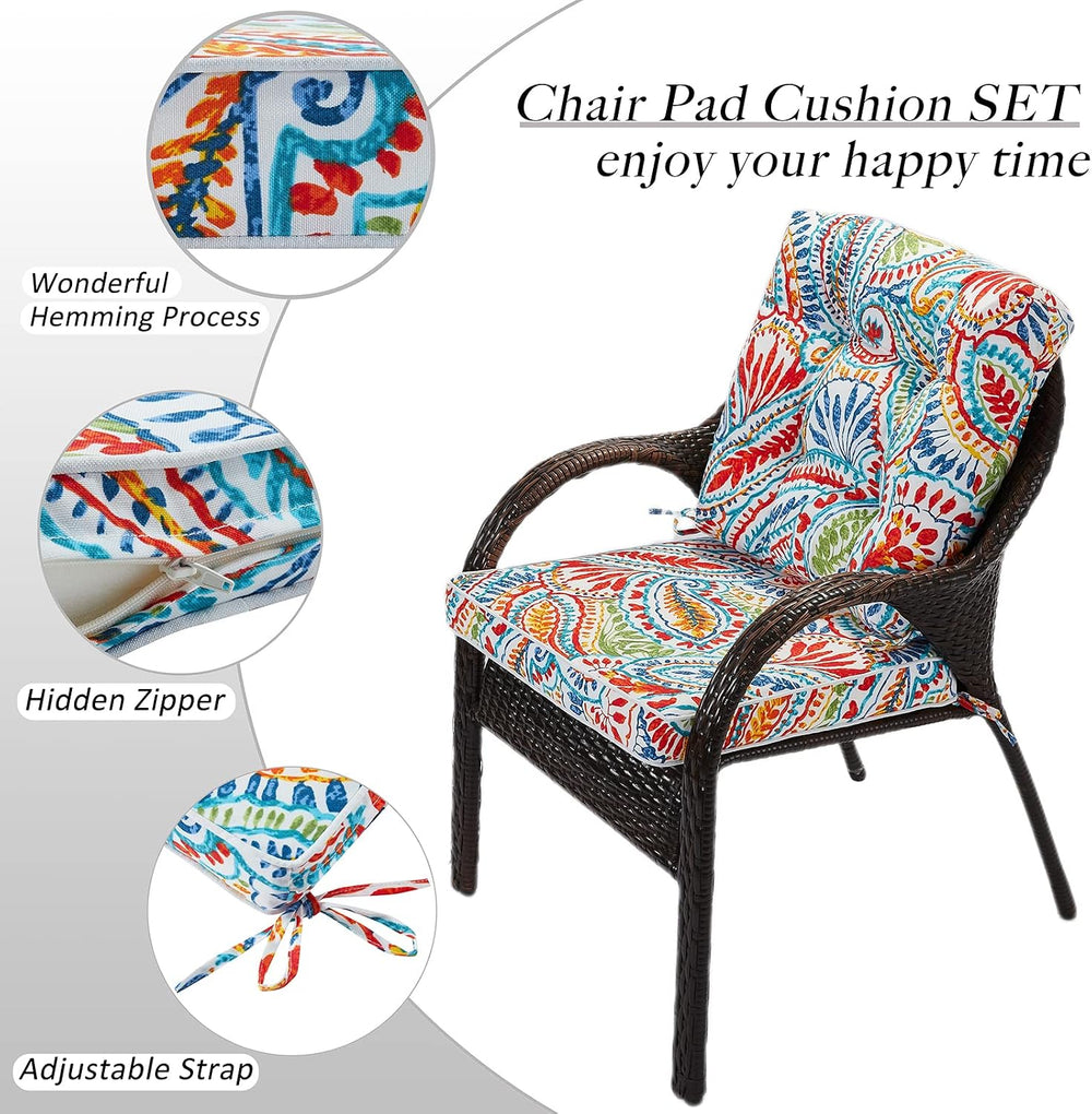 JMGBird Outdoor Chair Cushions Set - 22"x22" Deep Seat & Back C...
