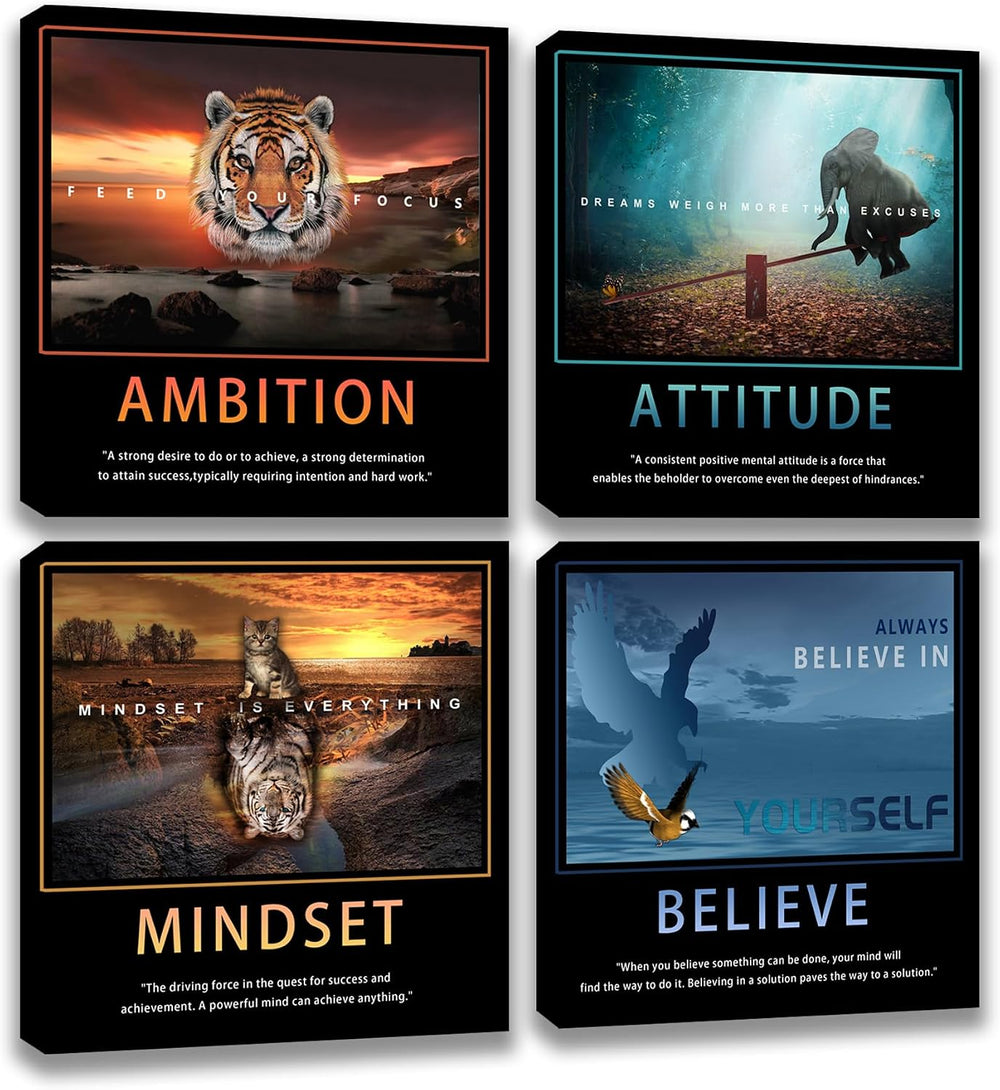 Motivational Wall Art Inspirational Canvas Poster Print Modern Inspiring Entr...