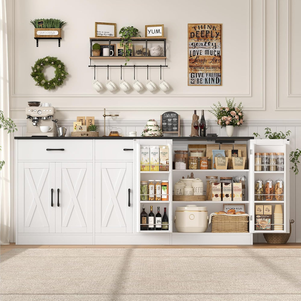 HOSTACK 71" W Kitchen Buffet Cabinet with Storage, Large Coffee Bar Cabinet
