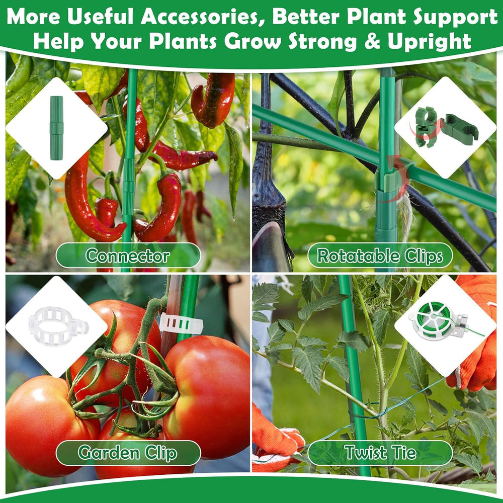 287 PCS Garden Stakes, Fiberglass Tomato Stakes, Garden Sticks