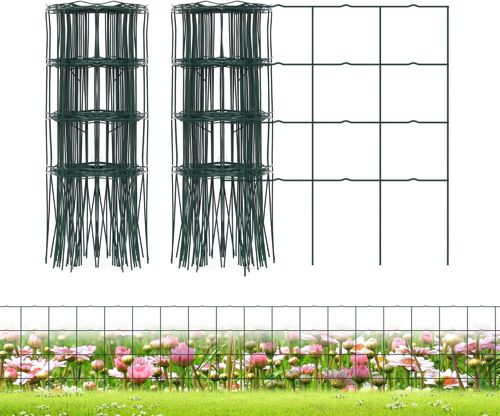 PROWORX Green Small Garden Fence Border Flat Wire Fencing 14”x40’(2 Rolls)