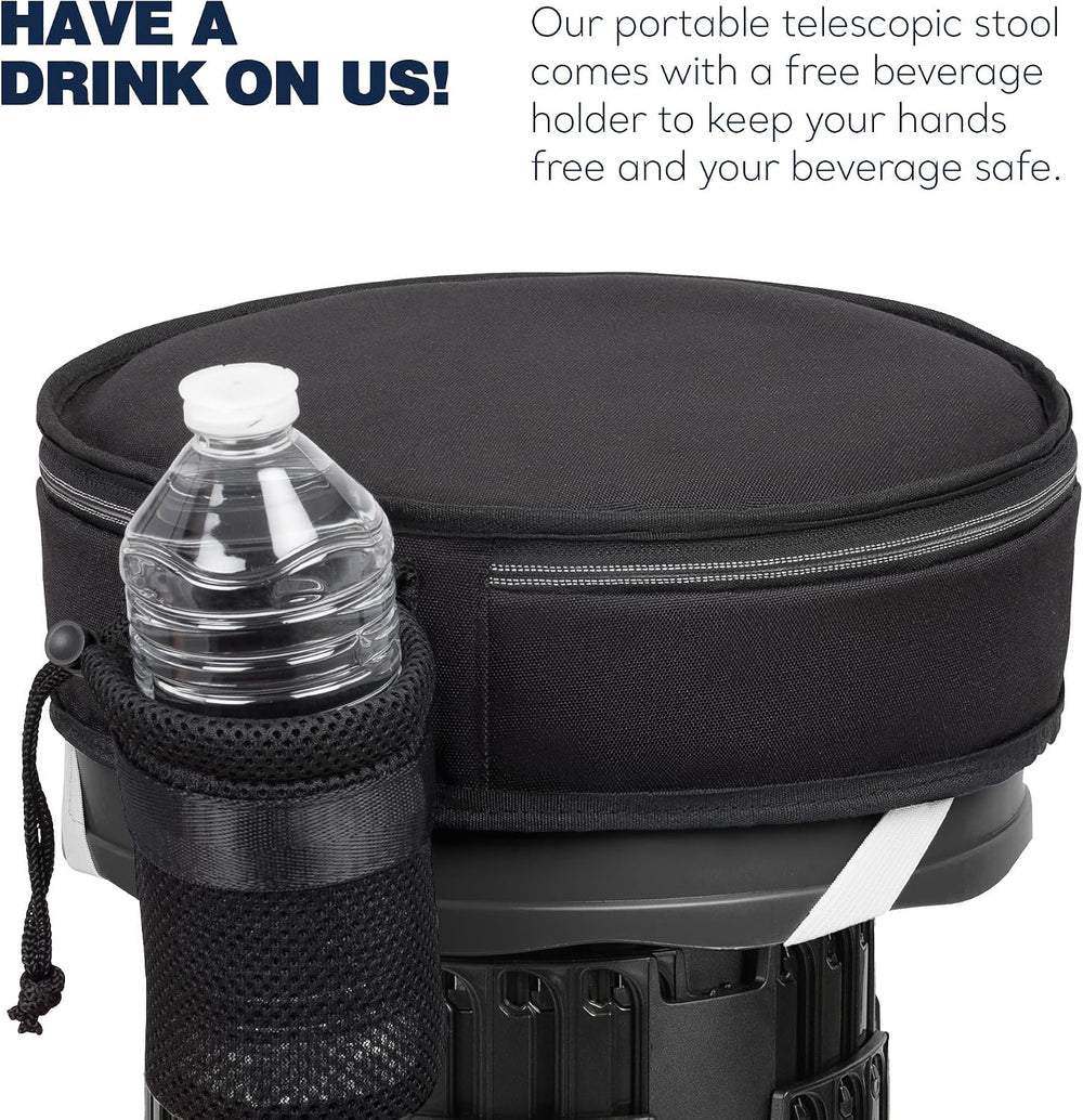 Collapsible Stool Max 620lbs & 3-in-1 Cushioned Carry Bag, Portable Teles...