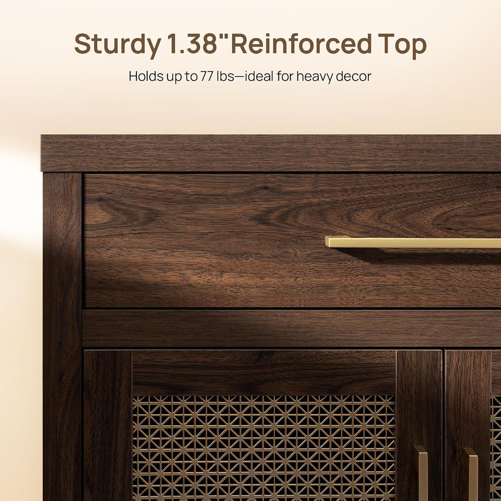 SICOTAS 30" Sideboard Buffet Cabinet with Adjustable Shelf, Espresso Walnut