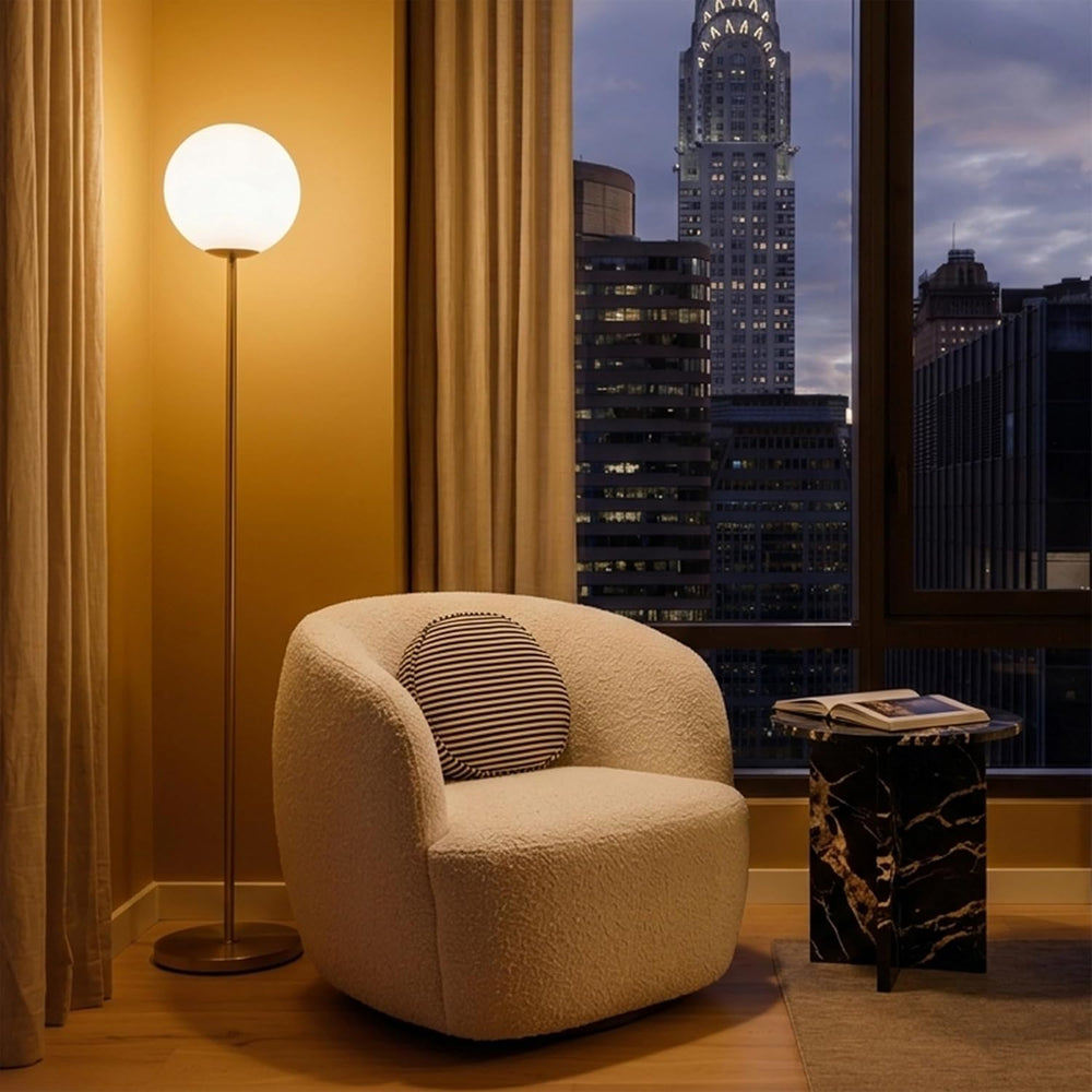 Brightech Luna LED Floor lamp, Modern Lamp for Living Rooms & Offices, Gr...