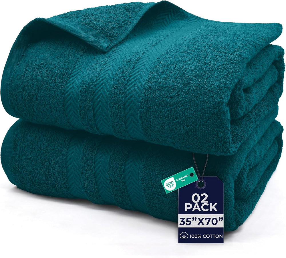 DAN River 2 Pack Bath Sheets Extra Large 35x70, Large Bath Towels for Adults,...