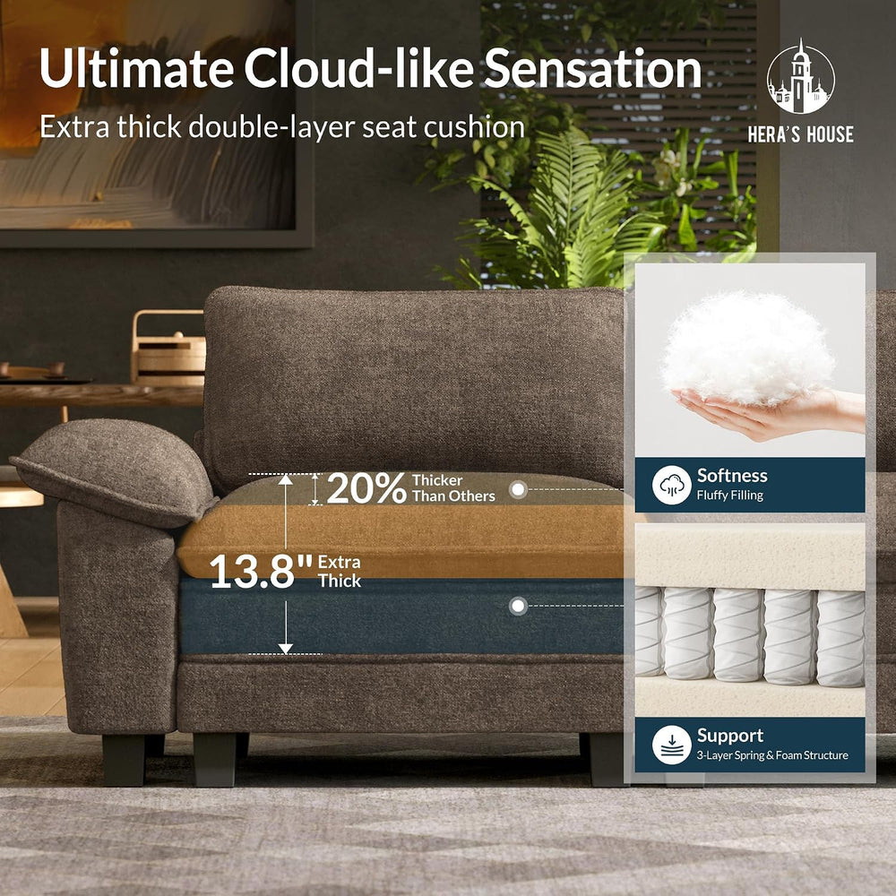 HERA'S HOUSE 3 Pieces Modular Sectional Couch Set with Armchair Loveseat