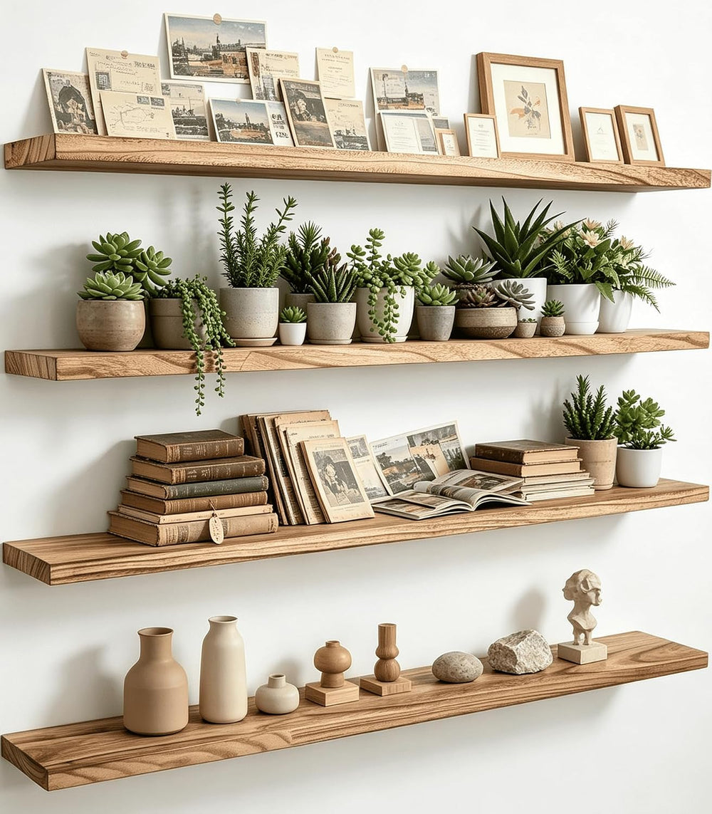 PHPH 36 Inch Wood Floating Shelves for Wall, Wooden Wall Shelves for Bedroom,...