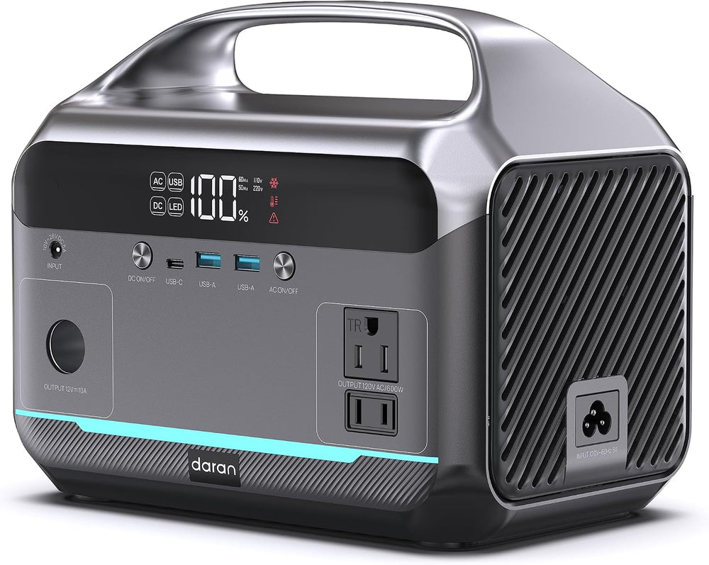 Portable Power Station 600W, 288Wh Solar Generator LiFePO4 Battery Backup, Po...