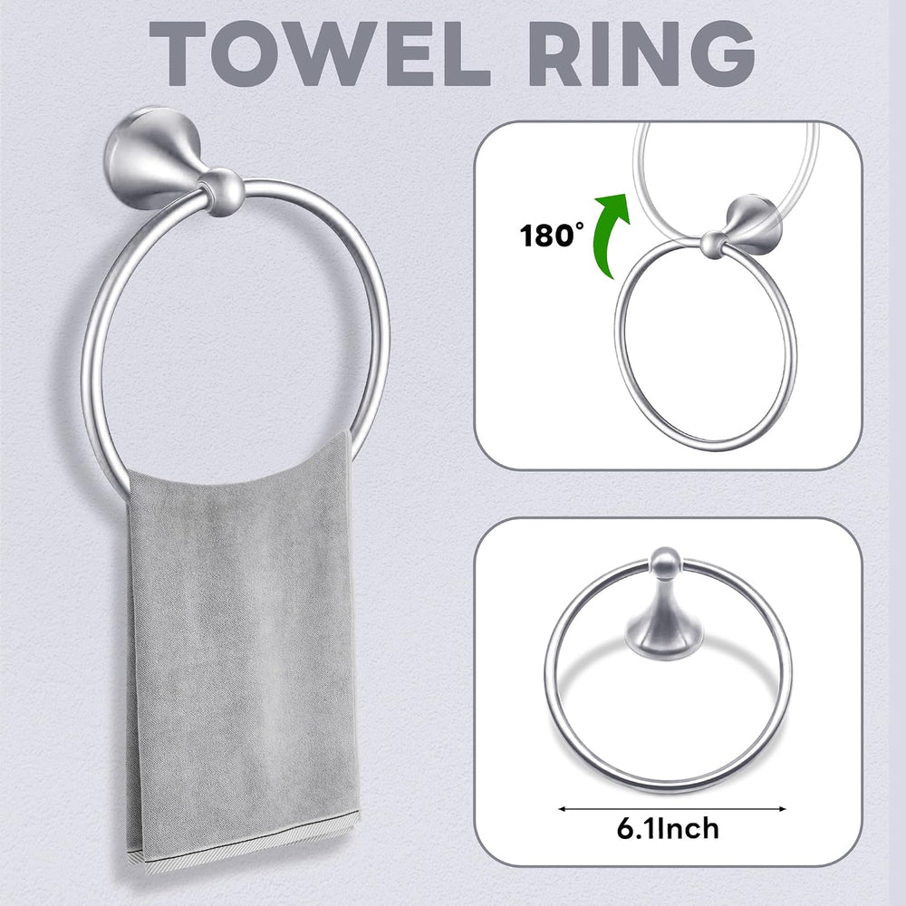 Brushed Nickel Bathroom Hardware Set Wall Mounted Brushed Nickel Accessories ...