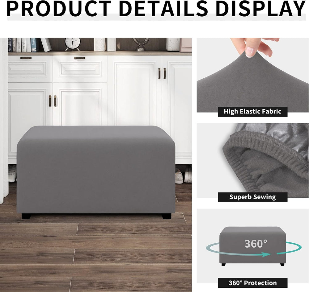 Easy-Going Waterproof Stretch X-Large Rectangle Ottoman Cover Footstool
