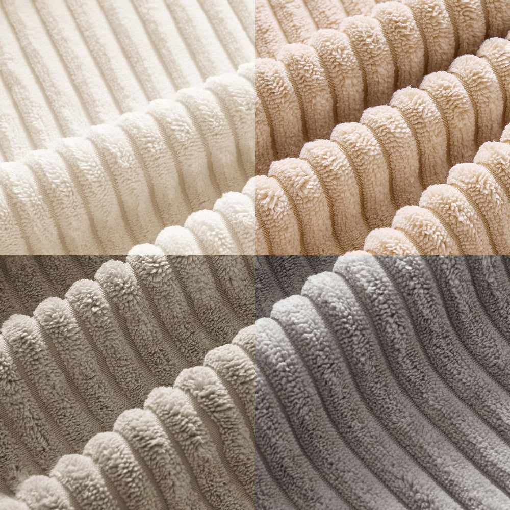 MIULEE Soft Corduroy Decorative Throw Pillow Covers Neutral Cream 20x20