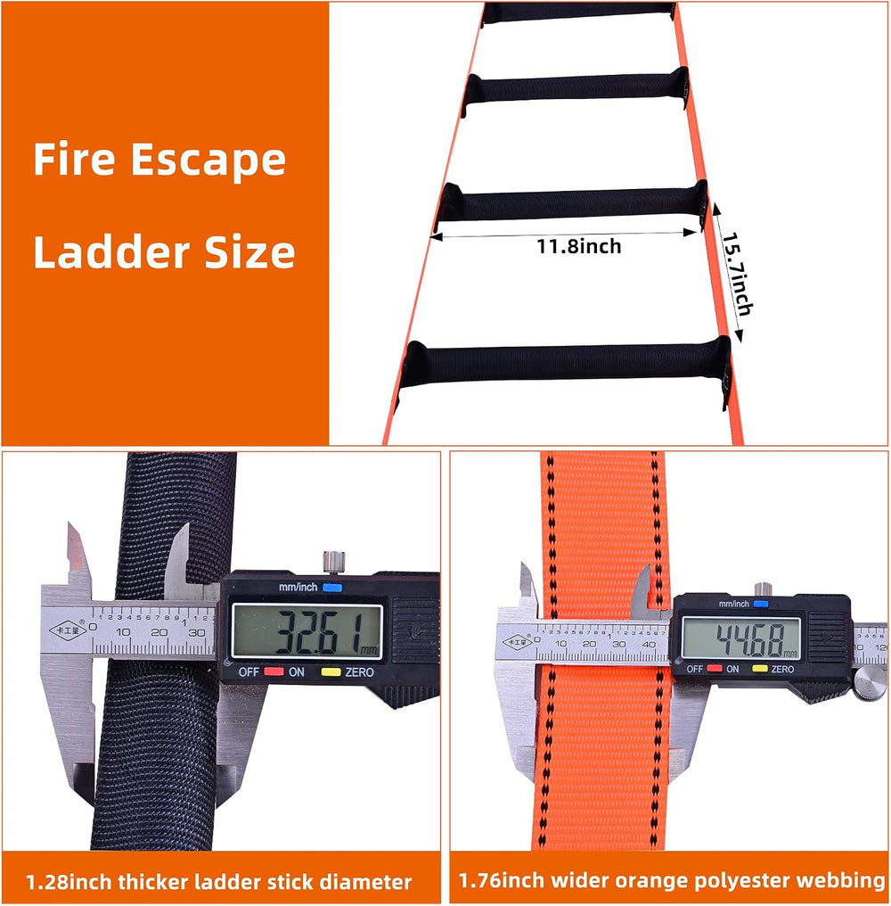 Rope Ladder, Fire Escape Safety Ladder Emergency of Deploys Quickly,2 Story H...