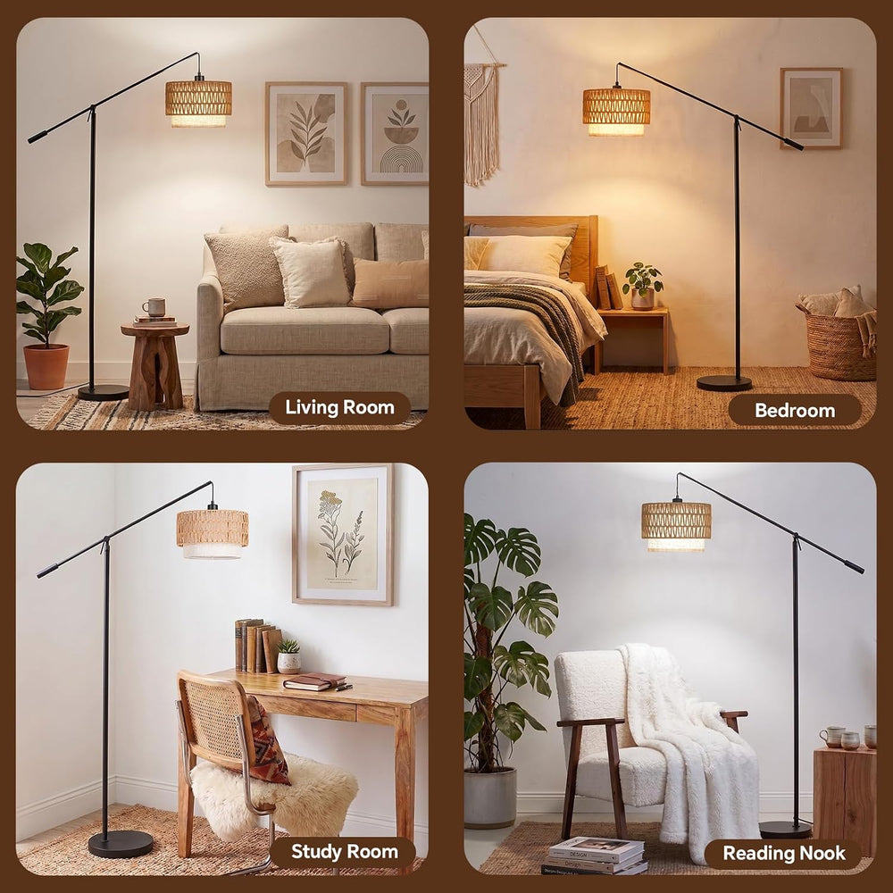 SUNMORY Floor Lamps for Living Room, Boho Standing Lamp with Remote Control