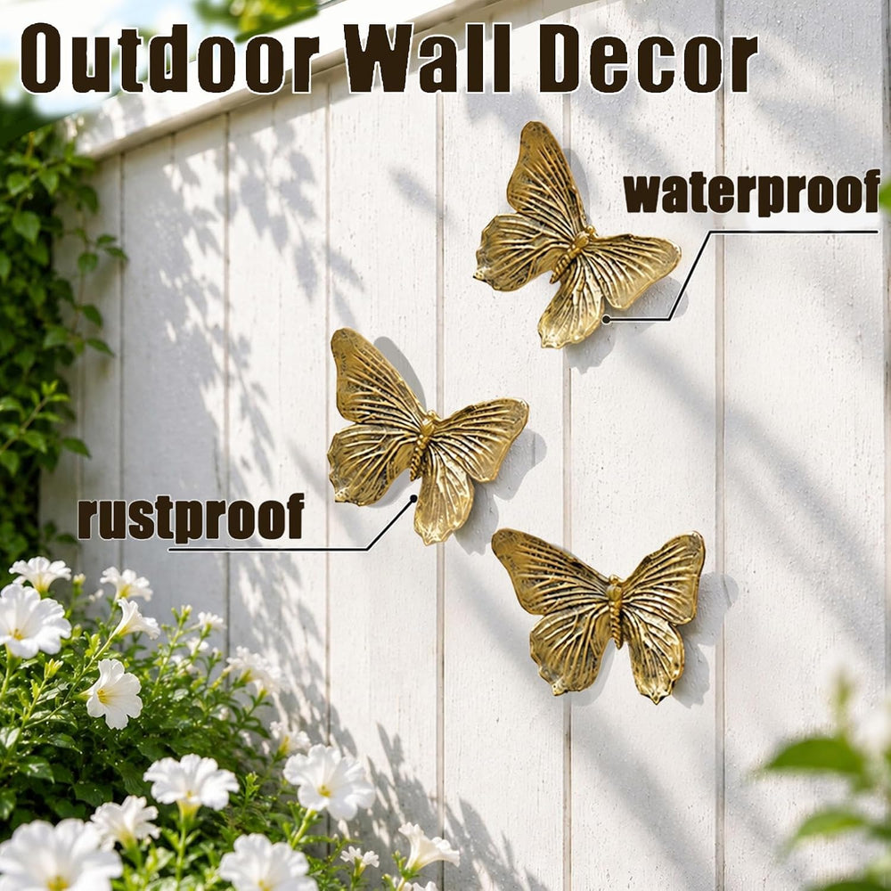 GUSFREUD 3D Butterfly Wall Decor Set – Resin Wall Decor for Living Room, Bedr...