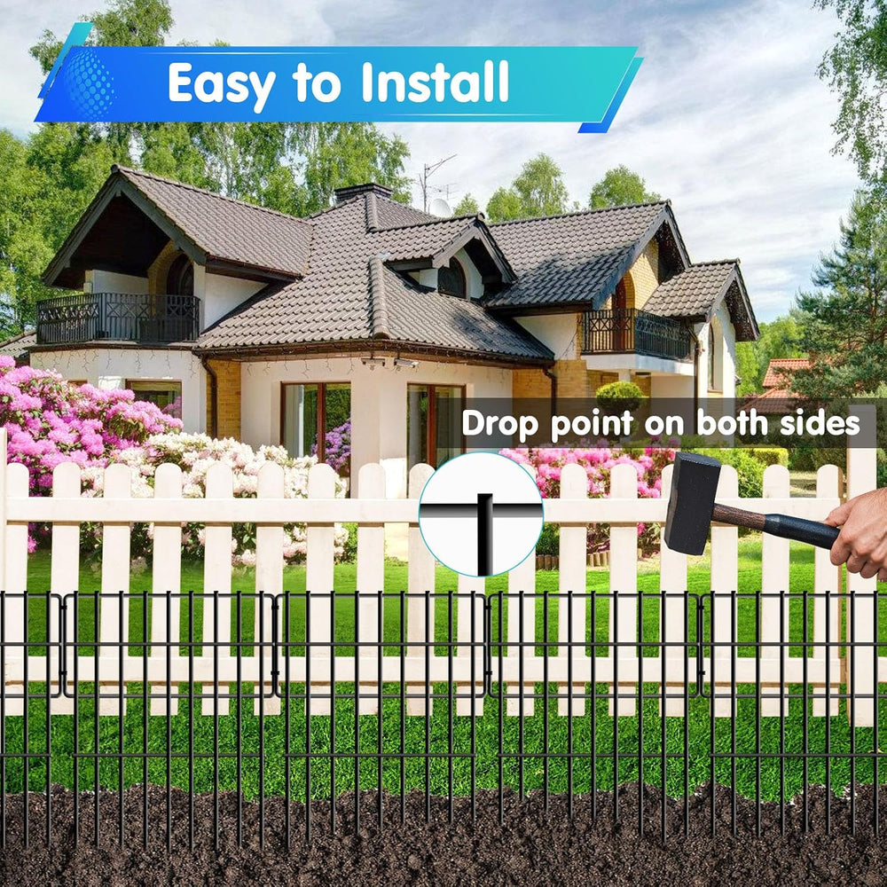 26 Panels No Dig Fence, 28ft(L) x 17in(H) Dog Digging Fencing Barrier, 1.2in ...