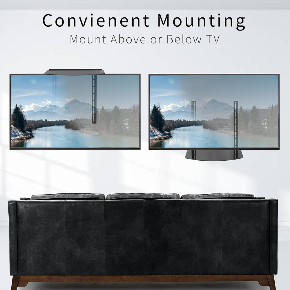 VIVO Black 18 in Under Above VESA Back of TV Wall Mount Shelf, MOUNT-SF04R