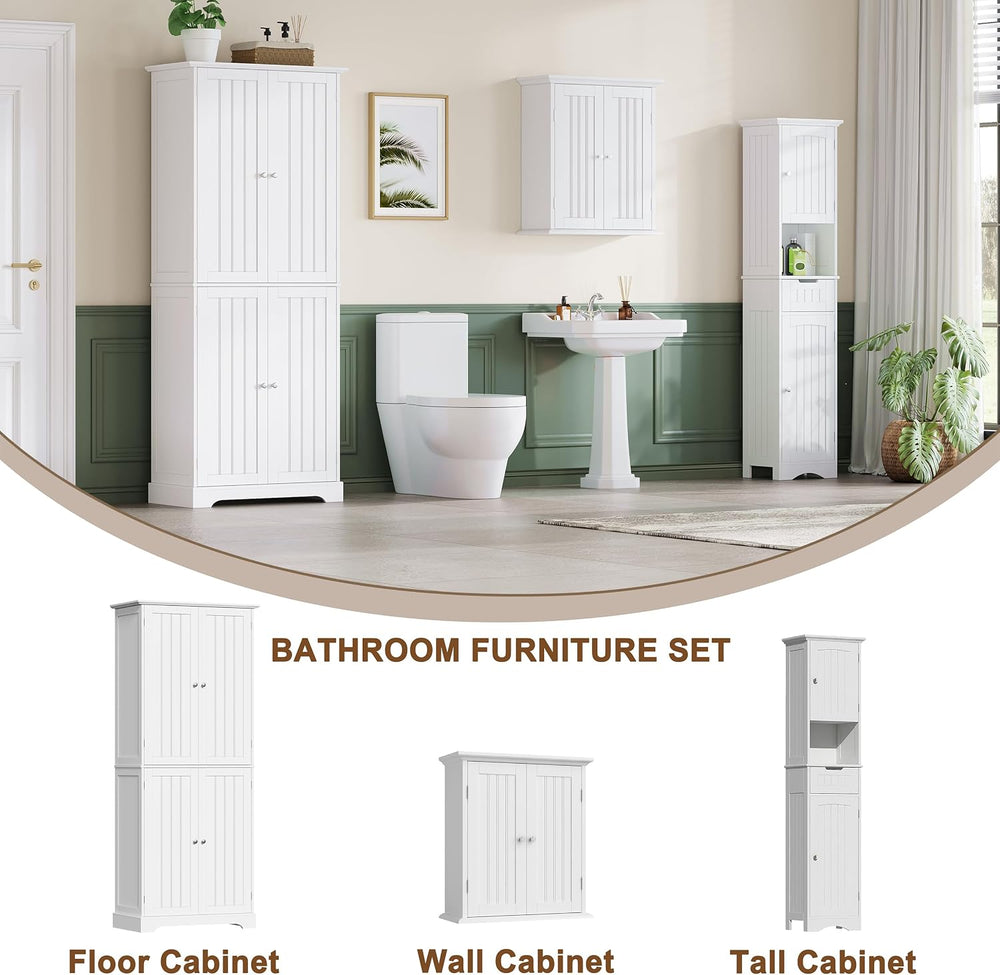 ChooChoo Bathroom Floor Cabinet with Adjustable Shelves