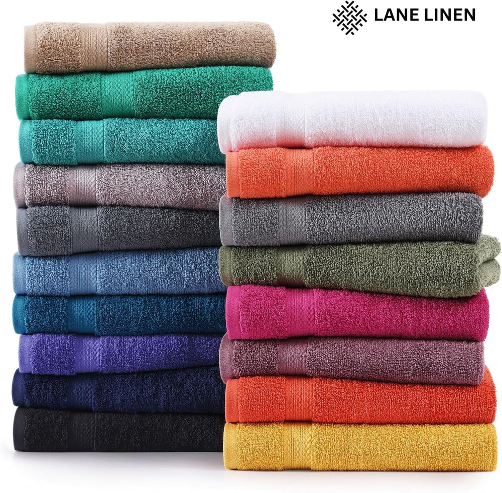 LANE LINEN Bath Sheet Quick Dry 100% Cotton 4 Pack Soft - Cool Grey
