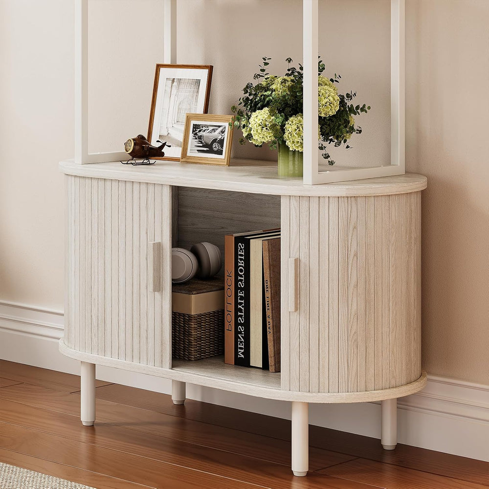 ComfyCorner 4 Tier Bookshelf with Cabinet, 71" Tall Display Bookcase White