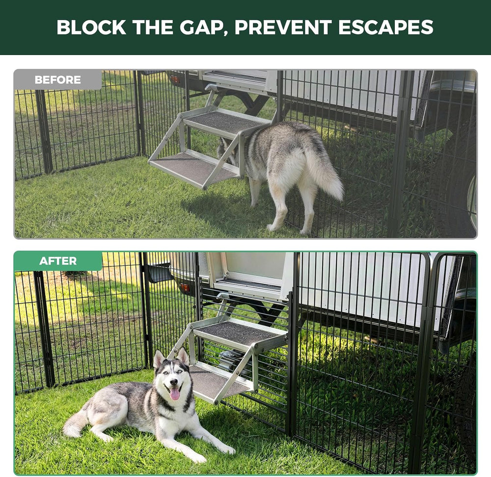 FXW Instant Dog Playpen with RV Step Grid for RV Camping, 40" H, 16 Panels