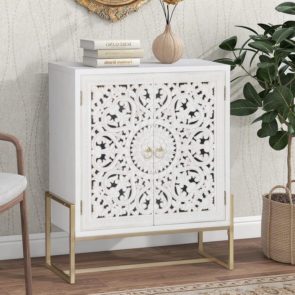 Sophia & William White Accent Cabinet with Door, Buffet Storage Cabinet