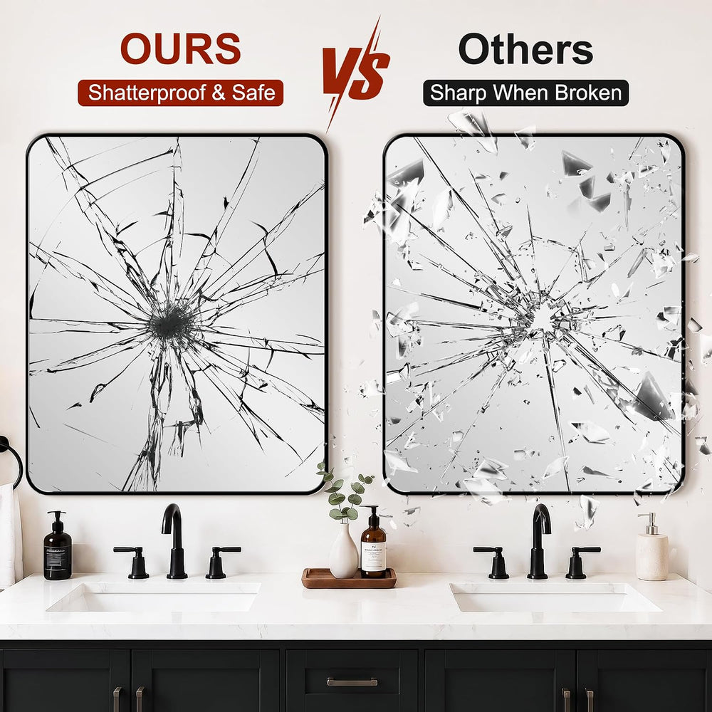 Bathroom Vanity Black Mirror for Over Sink, 36" x 30"