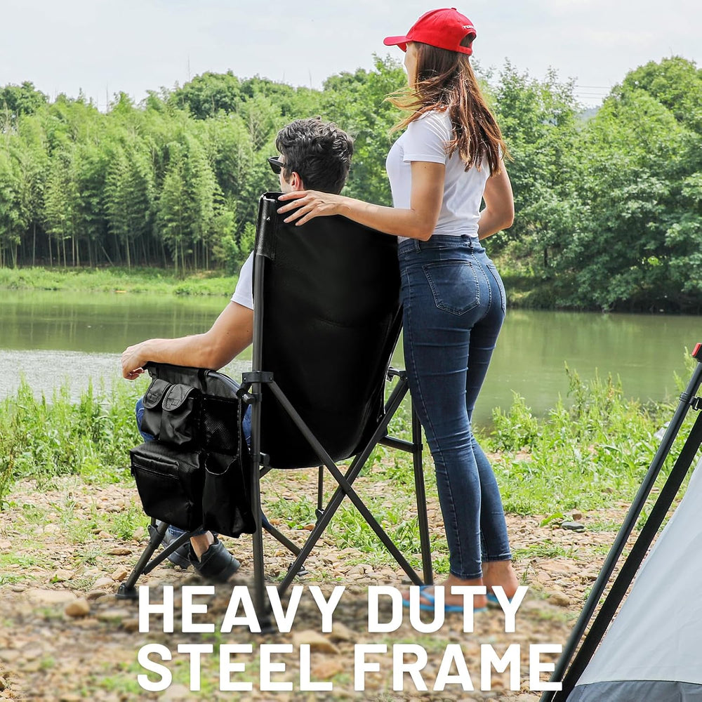 TIMBER RIDGE Oversized Folding Camping Chair High Back 500lbs