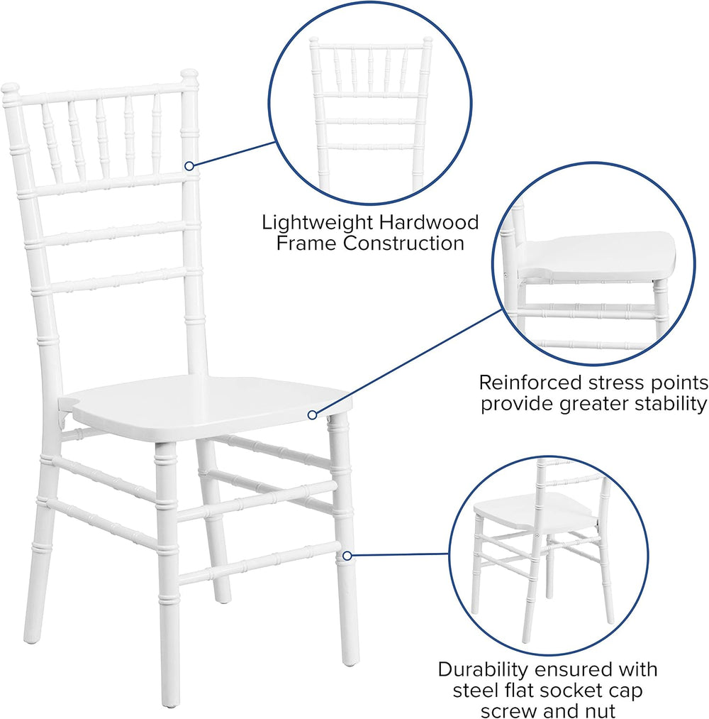 Flash Furniture Hercules Wood Chiavari Chair, White
