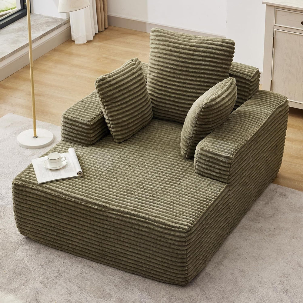Boneless Couch Chaise Lounge Chair, 54" Oversized Cloud Sofa with Deep S...