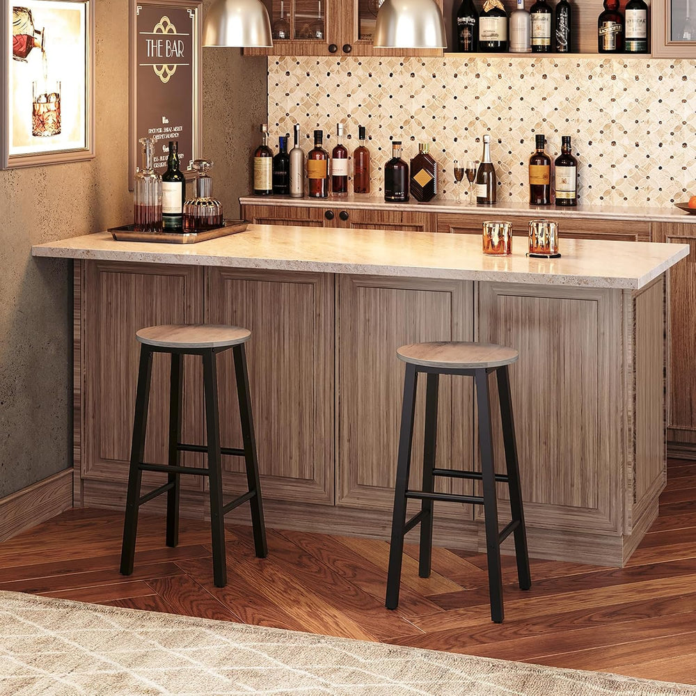 HOOBRO Bar Stools Set of 2, Counter Height Bar Stools, 25.8" Bar Stools ...