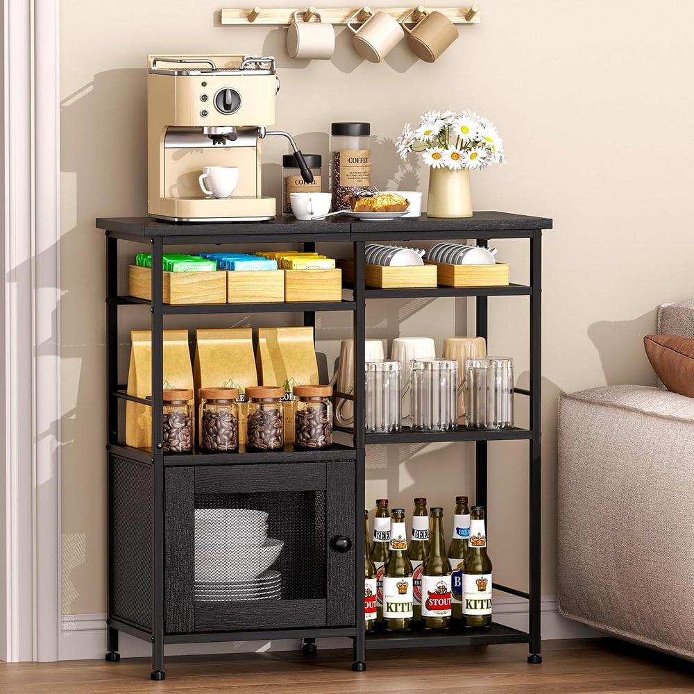 SWTYMIKI Coffee Bar Cabinet Station - Farmhouse Small Coffee Stand Station wi...
