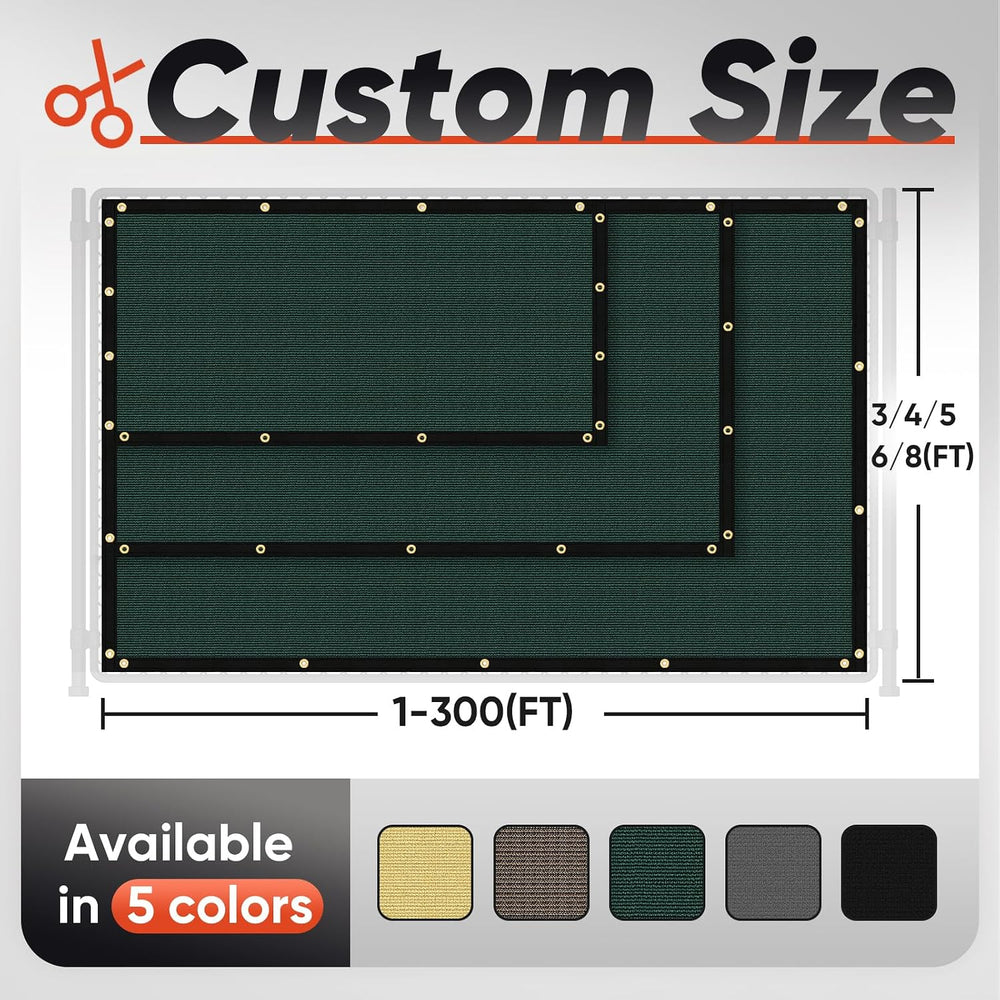 6ft x50ft Privacy Screen Fence 90% Blockage Heavy Duty Protective Covering Me...