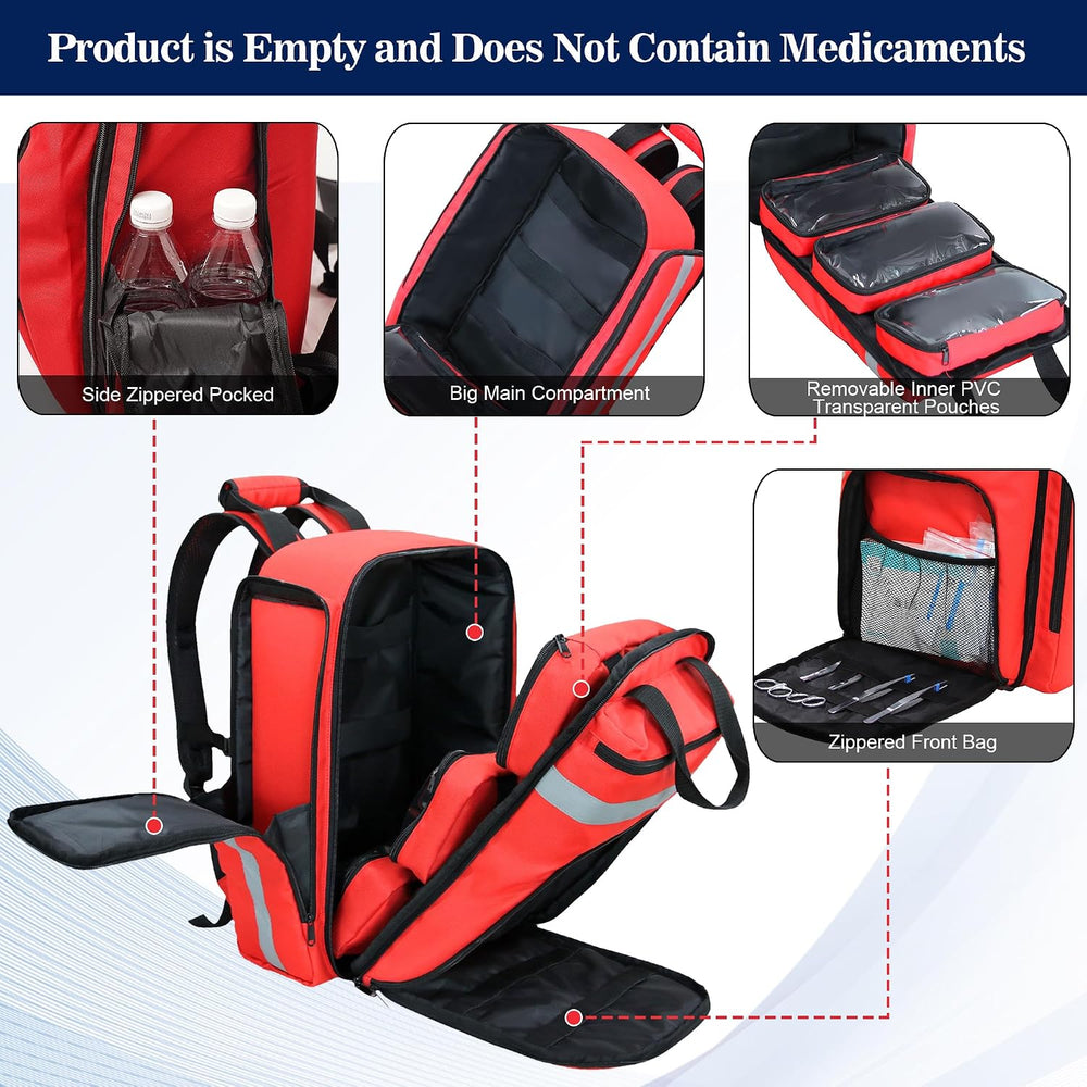 First Aid Bag Empty,EMS,EMT,Emergency Trauma Doctor Bag,First Aid Kit For Car...