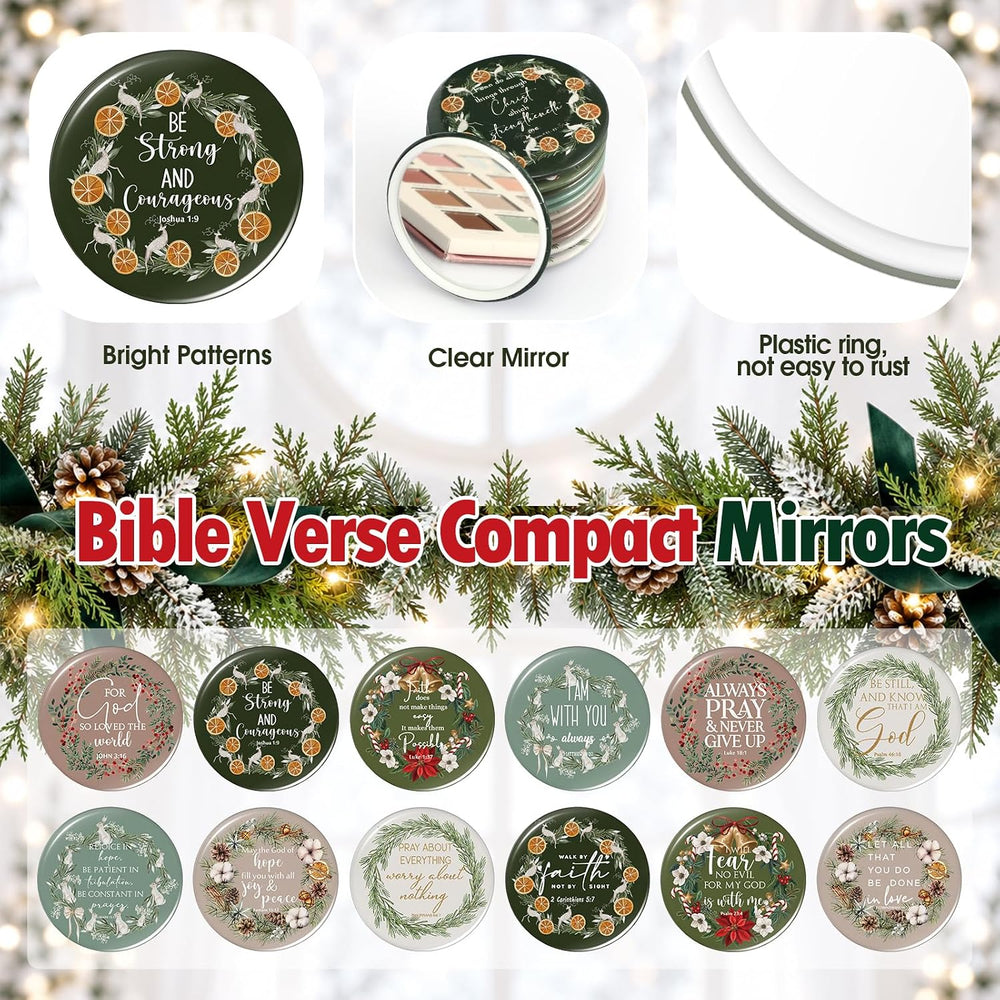 Thyle 72 Sets Christmas Christian Gifts Bulk Bible Verse Compact Mirrors