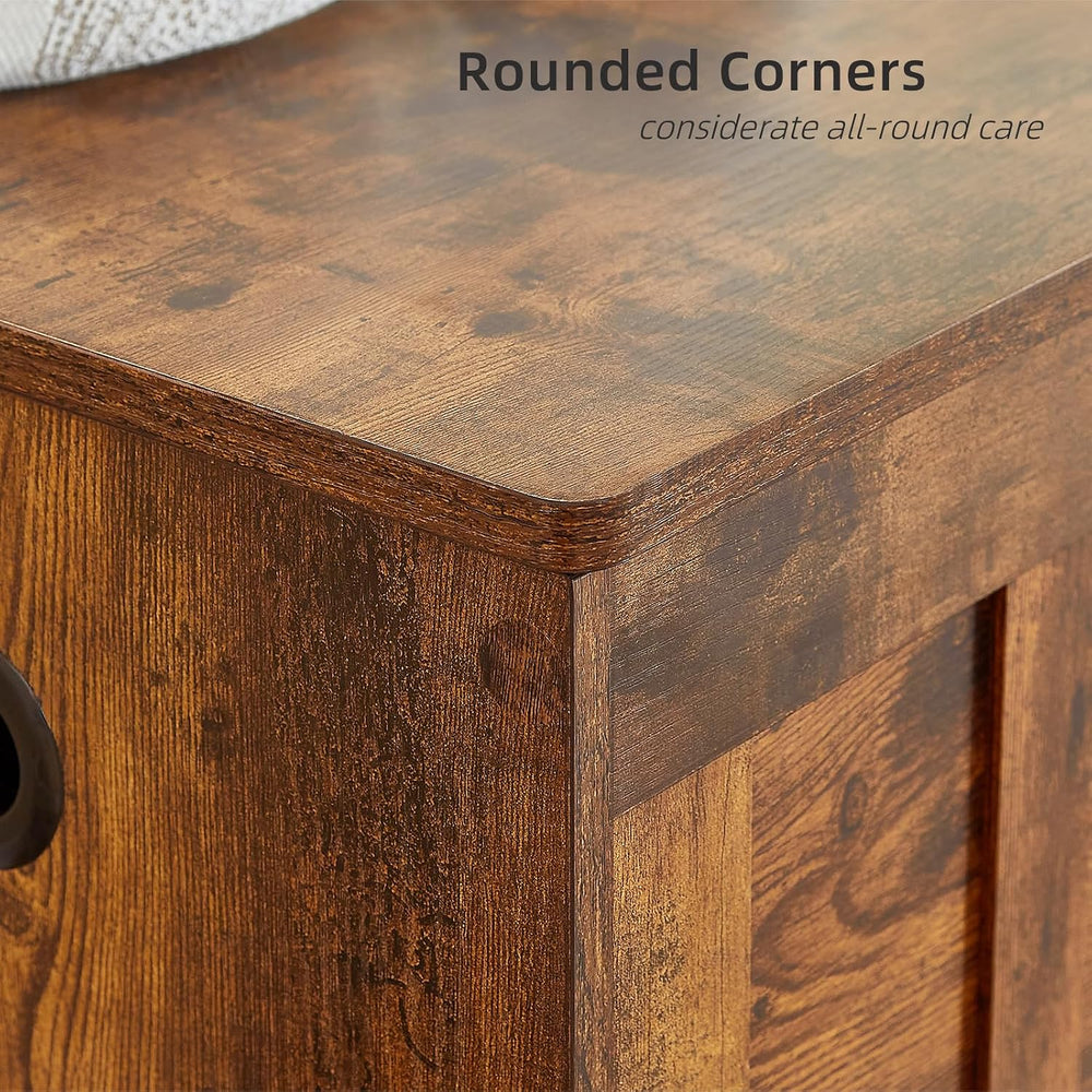 VANKILEY 47.2" Storage Chest Extra Large, Wooden Storage Bench,Rustic Brown