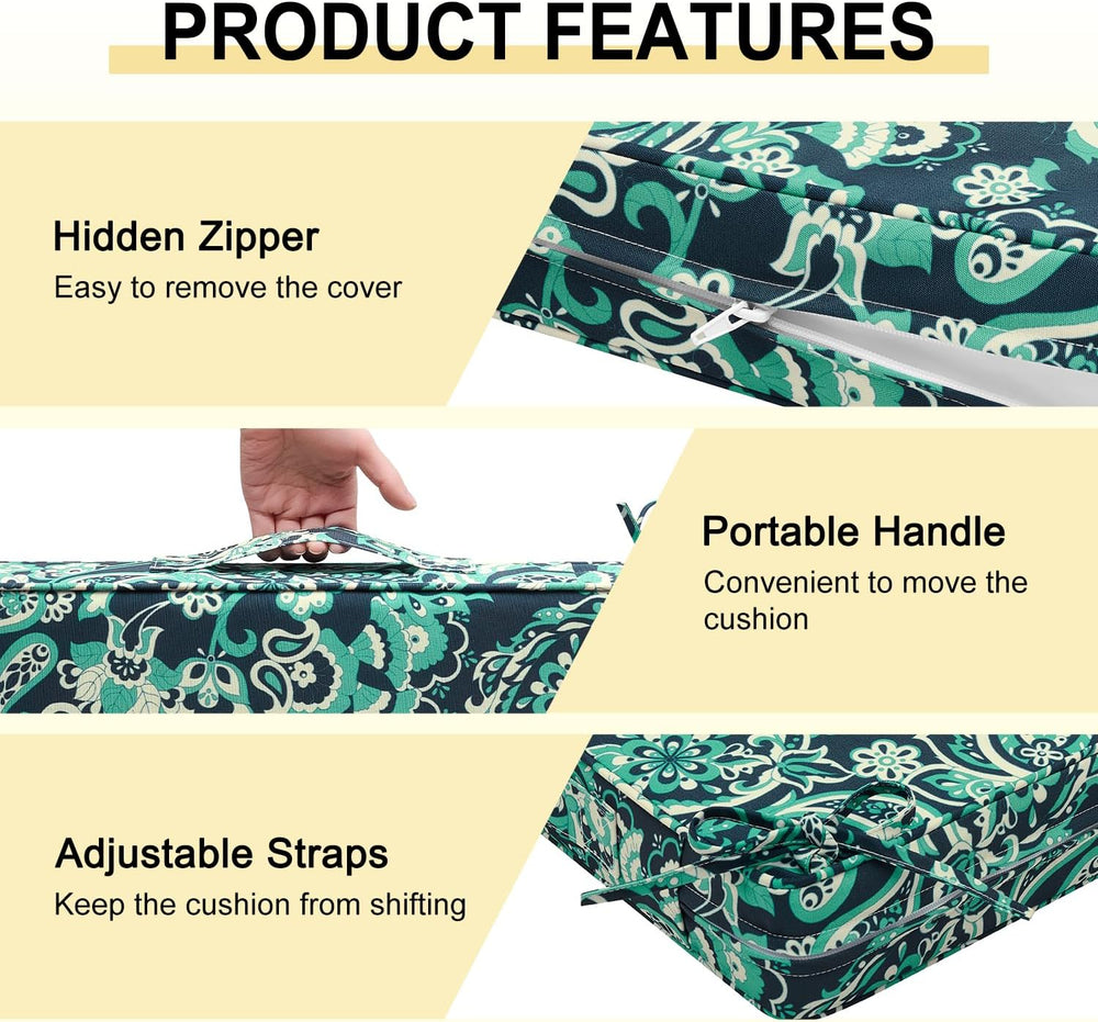 downluxe Outdoor Chair Cushions Set of 4, Waterproof 19" x 19" x 3&...