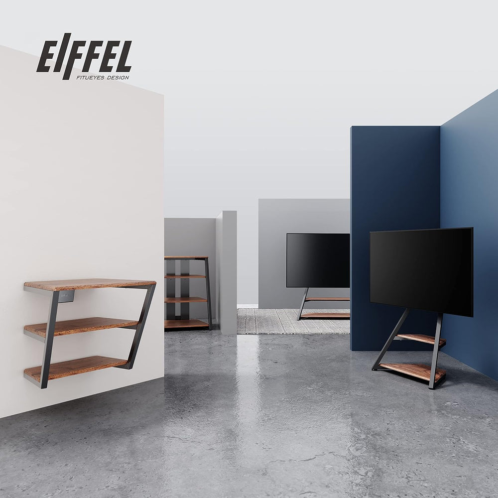 FITUEYES Design Floating Wall Shelves Entertainment Center Wooden AV Media Sh...