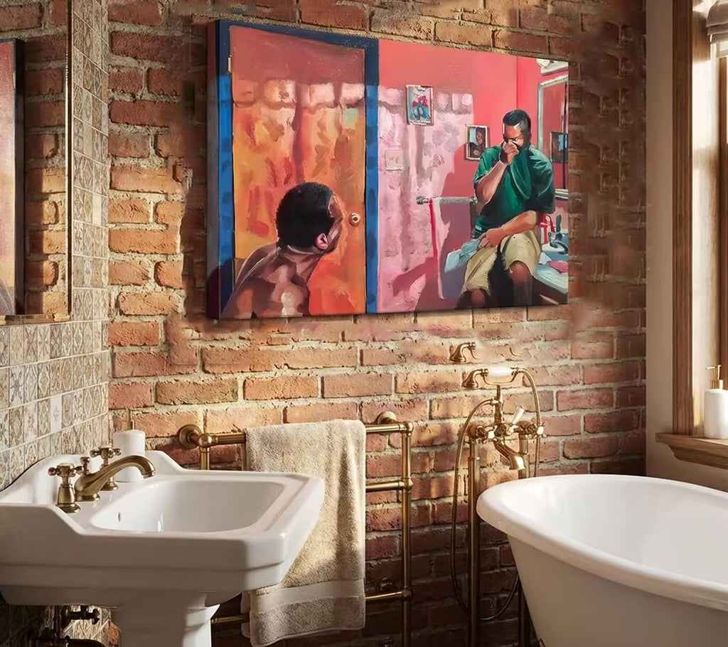 Lyizeba Funny Bathroom Canvas Wall Art Toilet Wall Decor Pictures 16x24in