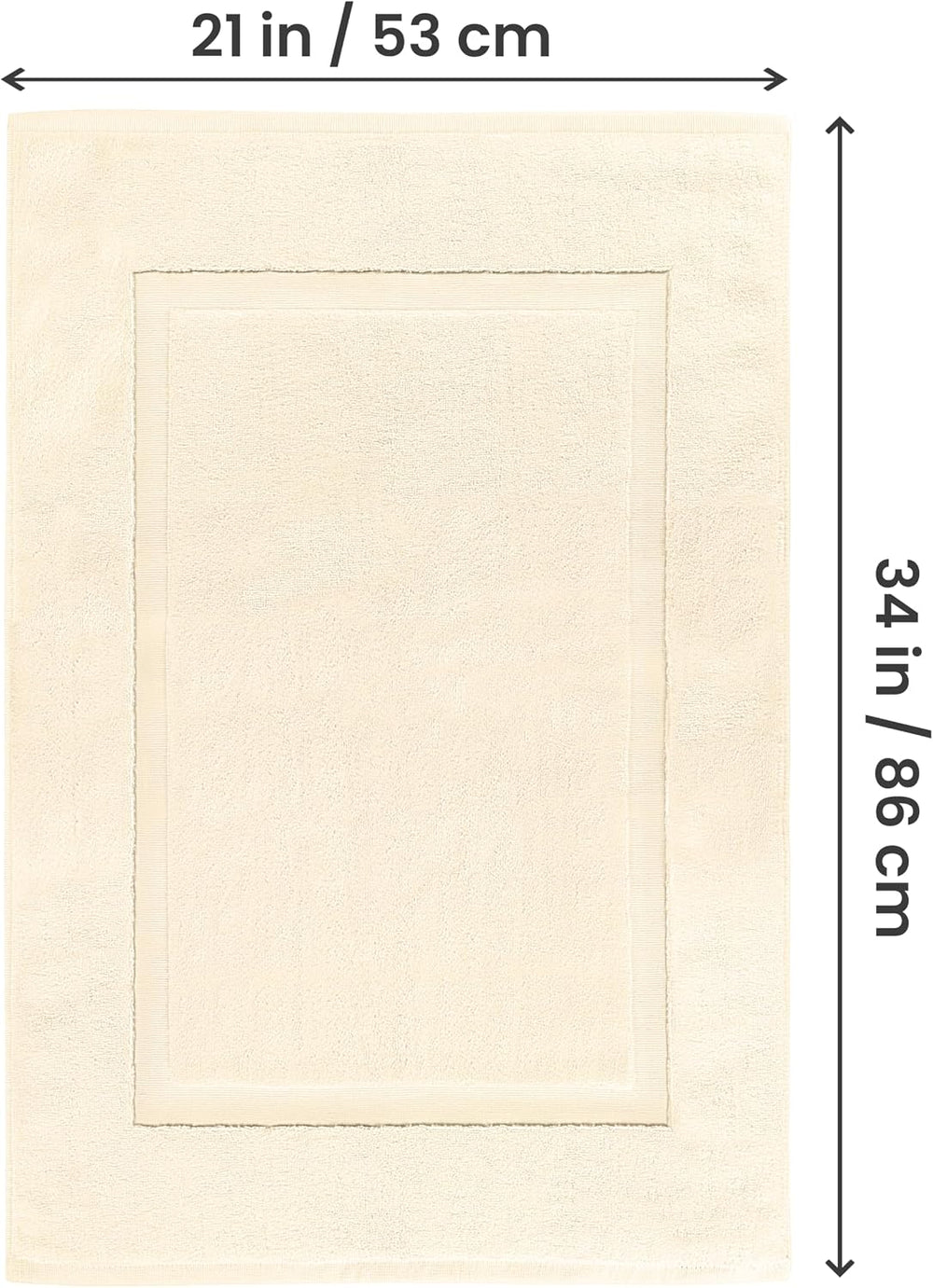 Utopia Towels Cotton Bath Mat, 21x34 in, 2 Pack, Ivory